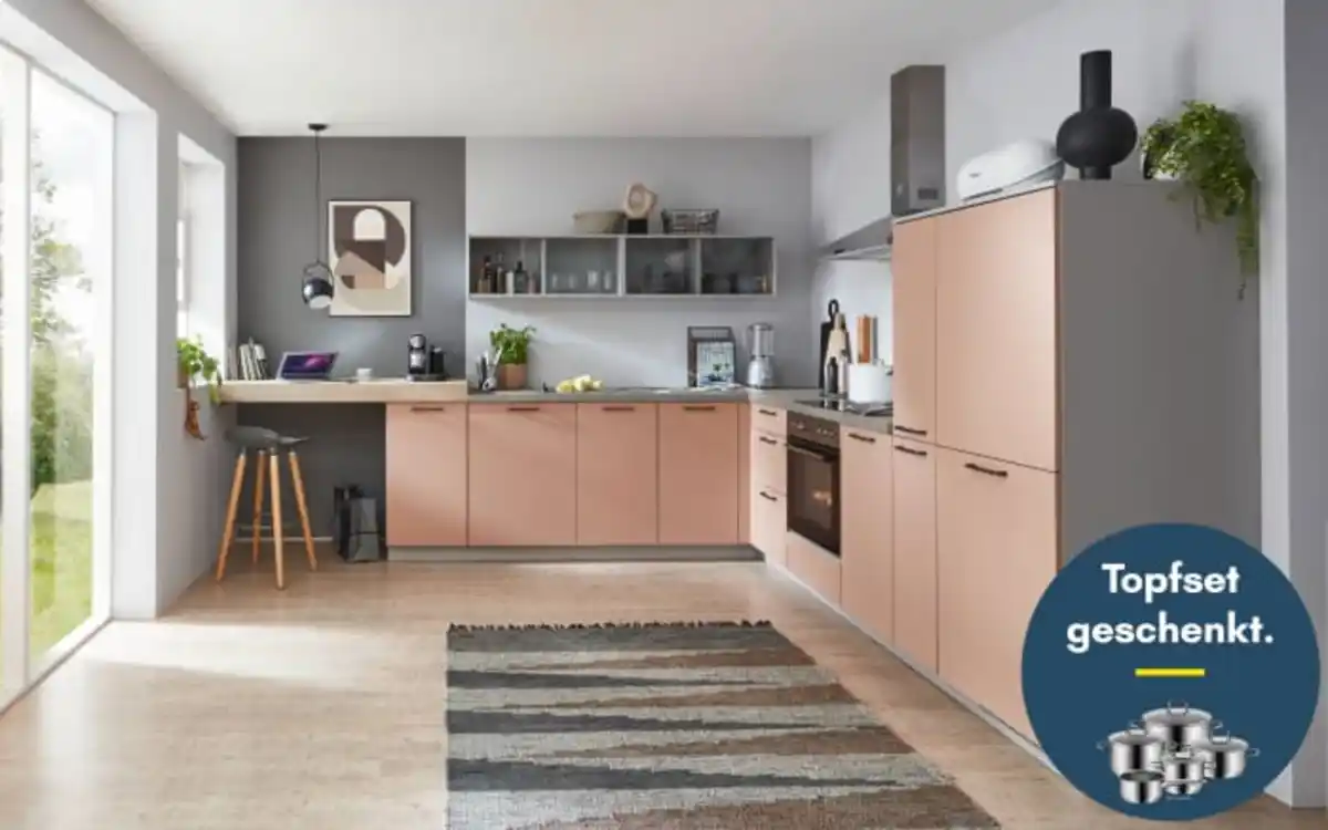 Bild 1 von Nobilia - Einbauküche Sunta, koralle, inkl. Elektrogeräte