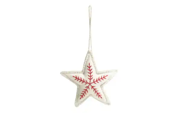 Bild 1 von Deko-Stern, beige/rot, 16 cm
