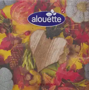 alouette Cocktail-Serviette Foto Holzherz