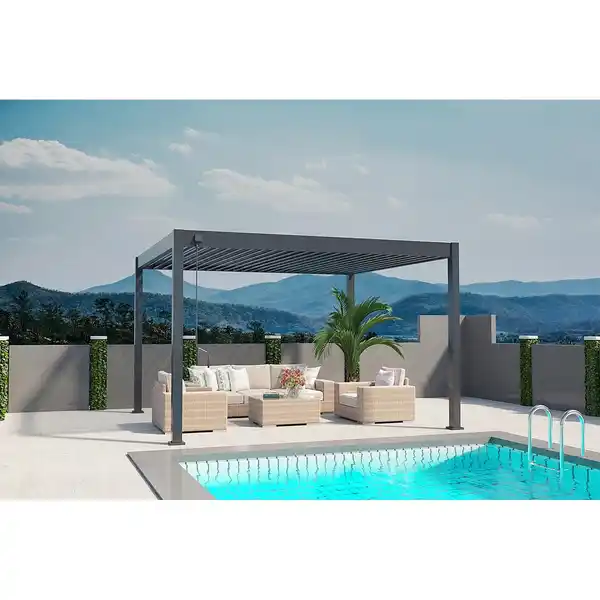 Bild 2 von Weide Deluxe Aluminium Pavillon 3 x 4 M Anthrazit Pergola Freistehend