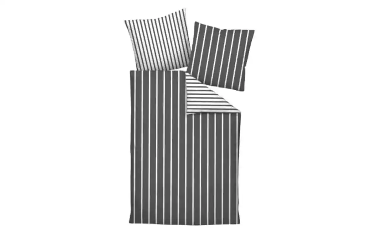 Bild 1 von Mako-Satin Wendebettwäsche modern classic, anthrazit, 135 x 200 cm