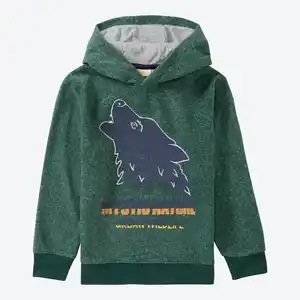 Kinder-Jungen-Fleece-Hoodie mit Wolfs-Aufdruck