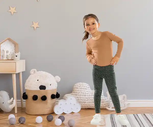 Bild 2 von IDEENWELT Kinder-Plüschleggings, Leo, Gr. 134/140