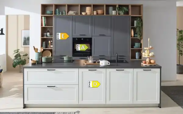 Bild 2 von Einbauküche Nordic, weiß/schiefergrau, inkl. Miele Elektrogeräte