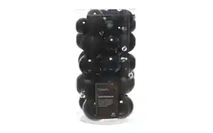 Weihnachtskugel-Set, schwarz, 6 cm
