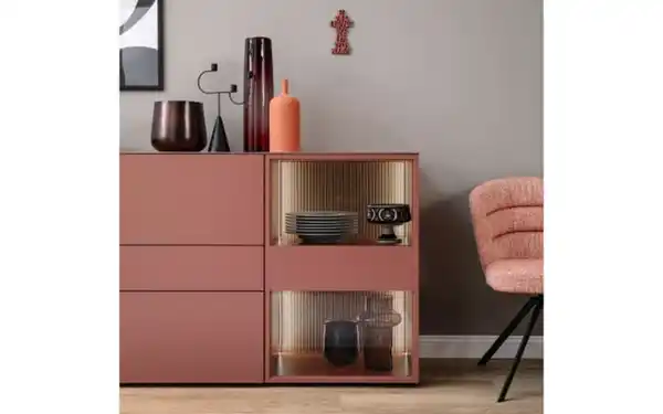 Bild 3 von Schöner Wohnen Kollektion - Sideboard Amaya, samtbeere/Eiche, inkl. inkl. Push to Open Funktion