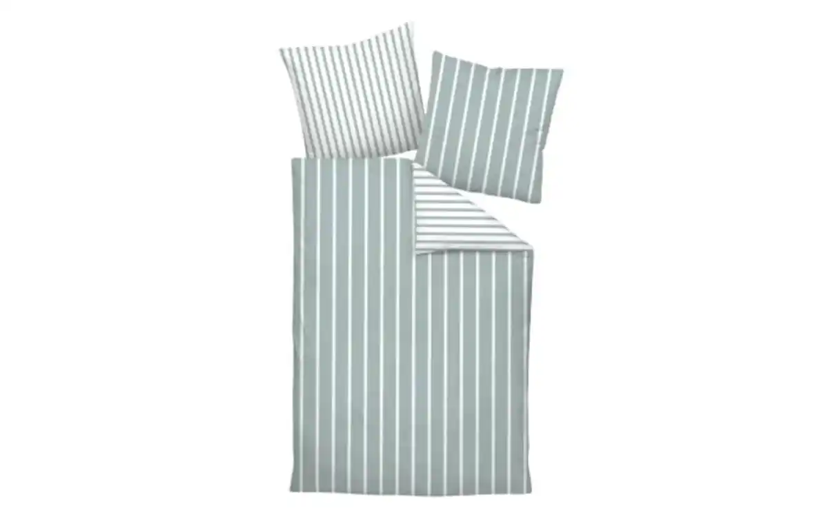 Bild 1 von Mako-Satin Wendebettwäsche modern classic, salbeigrün, 135 x 200 cm