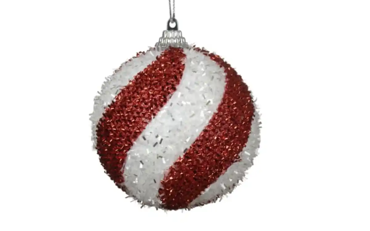 Bild 1 von Weihnachtskugel, weiß/rot, 8 cm