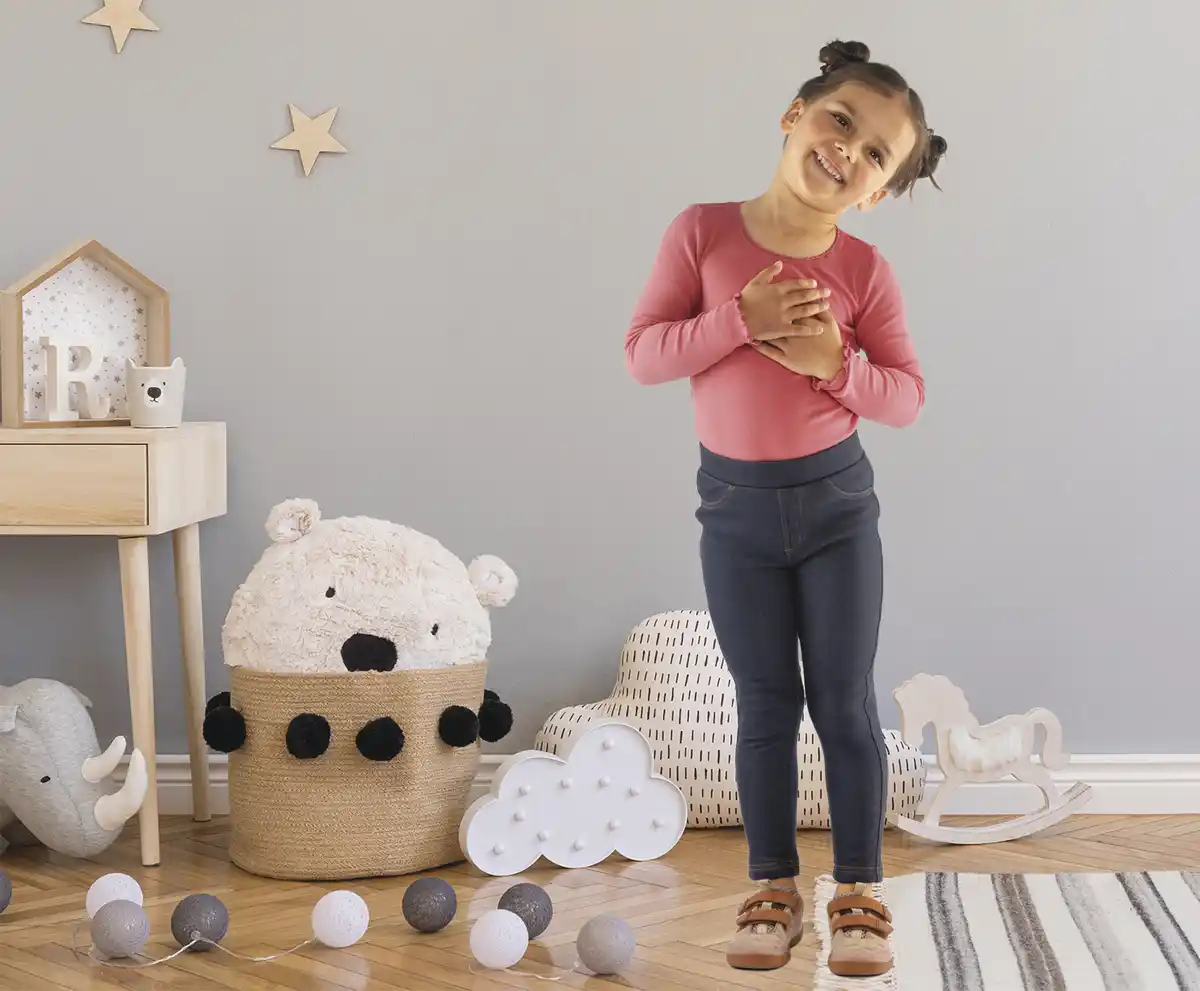 Bild 2 von IDEENWELT Kinder-Plüschleggings, Denim, Gr. 122/128