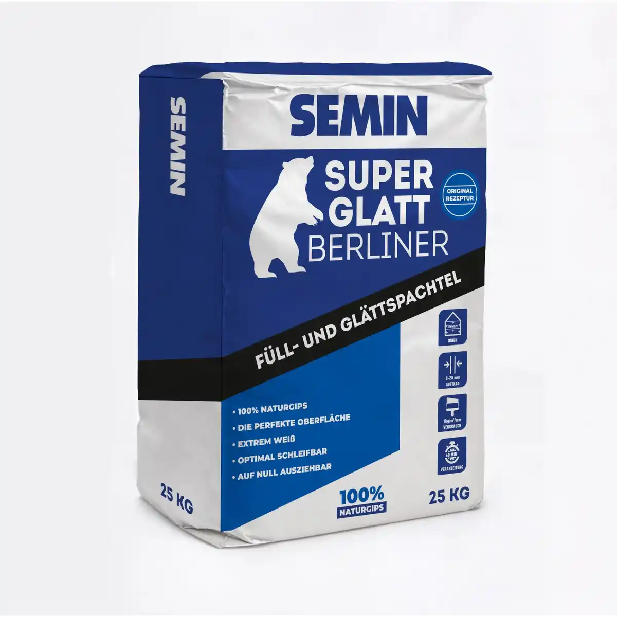Bild 1 von Semin Füll- und Glättspachtel Super Glatt Berliner 25 kg Weiß