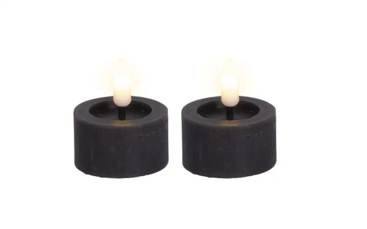 Bild 1 von 2er-Set LED-Teelicht, grau, 4,4 cm