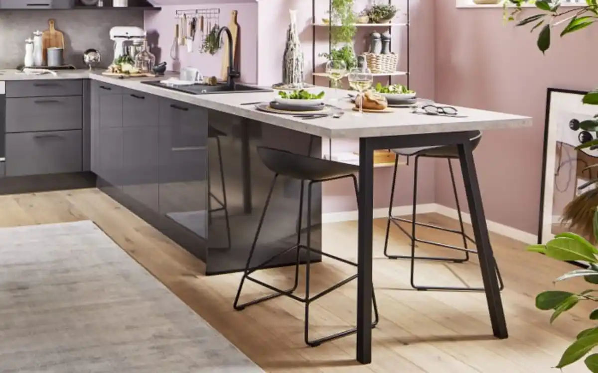 Bild 3 von Impressa - Einbauküche Perfect Brillant, perlgrau, inkl. Miele Elektrogeräte