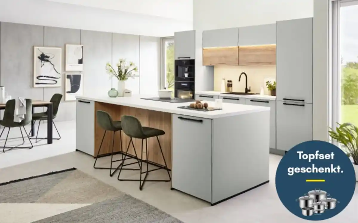 Bild 1 von Nobilia - Einbauküche Sunta, jade, inkl. Siemens Elektrogeräte