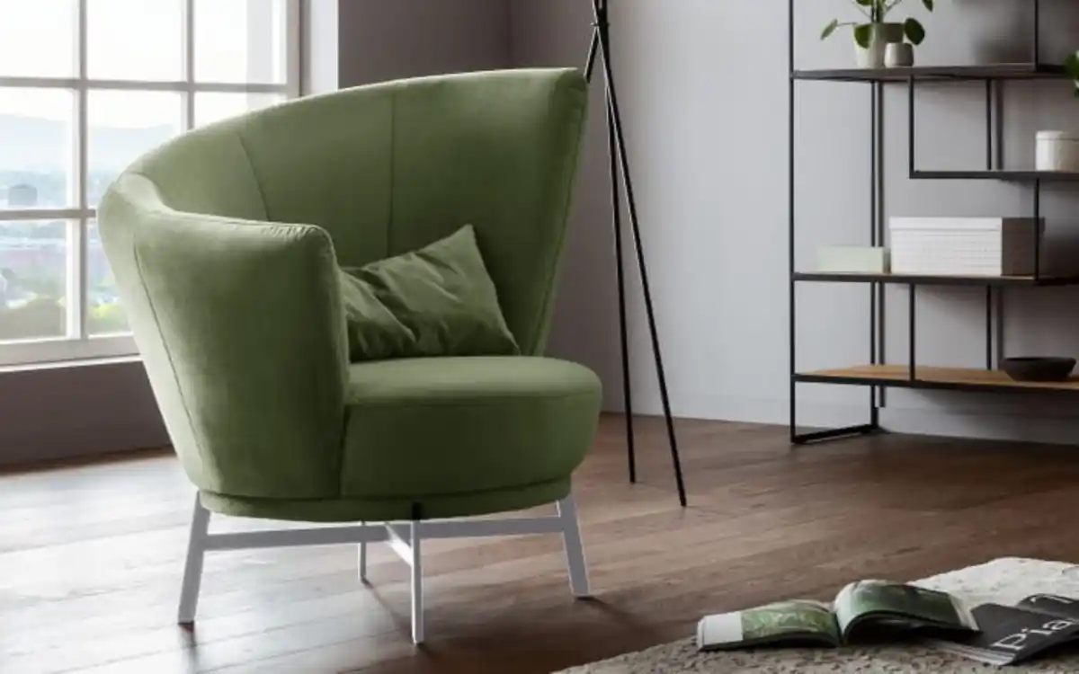 Bild 1 von Sessel MR Kleo, olivgrün/chrom, inkl. 360° Drehfunktion