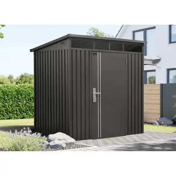 Bild 2 von Geräteschuppen Firstline Metall Pultdach Anthrazit 3,7 m²