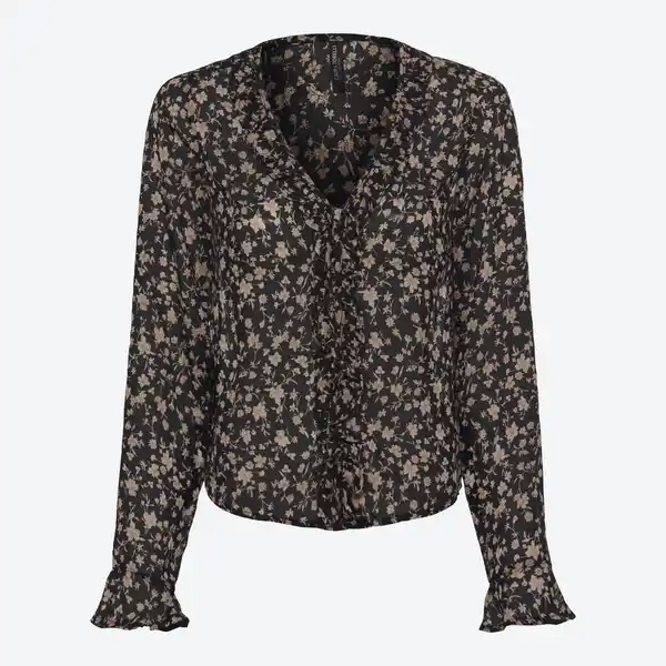 Bild 3 von Damen-Bluse mit Rüschen am Ausschnitt