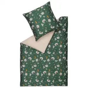 Esprit Wendebettwäsche Maeve, Grün, Natur, Beige, Textil, Floral, 155x220 cm, angenehm wärmend, samtiger Griff, Schlaftextilien, Bettwäsche, Bettwäsche, Wendebettwäsche