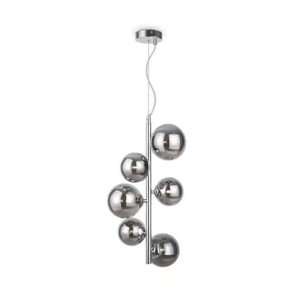 Bild 1 von Pendelleuchte Dallas Chromfarben max. 28 Watt, Chromfarben, Grau