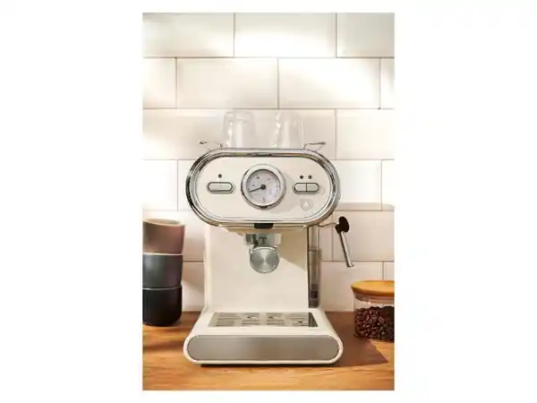 Bild 3 von SILVERCREST® Espressomaschine Chrom Retro 1973 creme SEMC 1100 A1