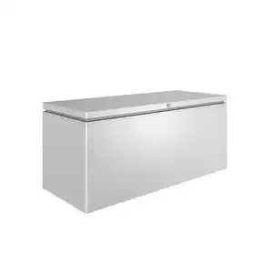 Biohort Kissenbox, Silber, Metall, 200x90x85 cm, Deckel aufklappbar, regenabweisend, wetterbeständig, Aufbewahrung & Schutzhüllen, Gartenboxen