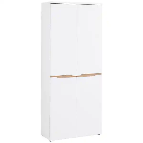 Bild 1 von Voleo Schuhschrank Memphis, Weiß, Eiche Artisan, Holzwerkstoff, 9 Fächer, 80x192x38 cm, Typenauswahl, Beimöbel erhältlich, stehend, Garderobe, Schuhaufbewahrung, Schuhschränke