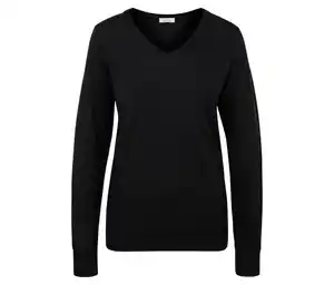 Merino-Feinstrickpullover, schwarz