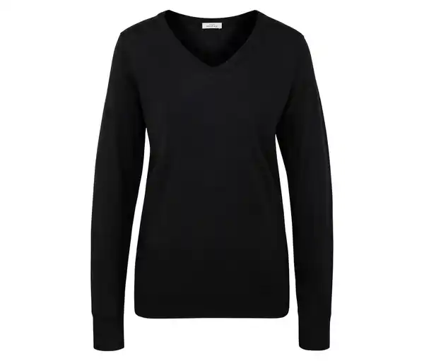 Bild 1 von Merino-Feinstrickpullover, schwarz