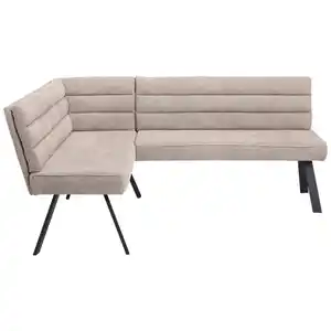 Cantus Eckbank, Braun, Schwarz, Metall, Textil, Uni, 3-Sitzer, L-Form, 195x155 cm, Stoffauswahl, Esszimmer, Bänke, Eckbänke