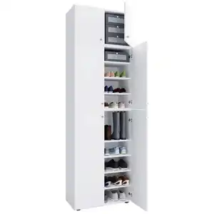 Mid.you Schuhschrank, Weiß, Kunststoff, 7 Fächer, 70x223x39 cm, Garderobe, Schuhaufbewahrung, Schuhschränke
