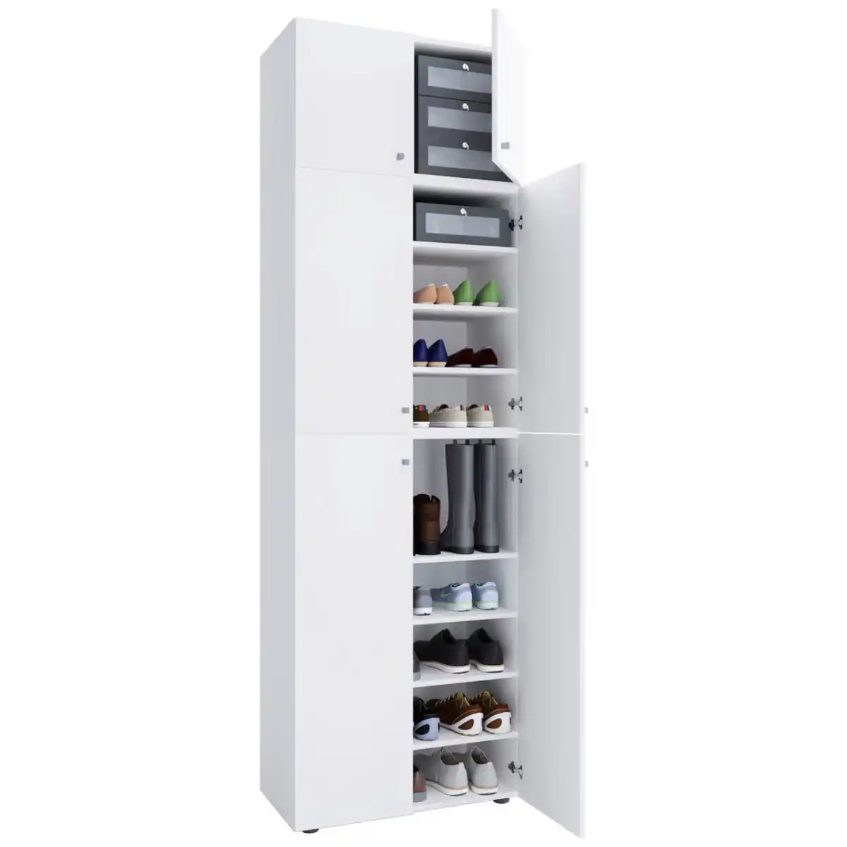 Bild 1 von Mid.you Schuhschrank, Weiß, Kunststoff, 7 Fächer, 70x223x39 cm, Garderobe, Schuhaufbewahrung, Schuhschränke