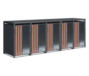 Mülltonnenbox, Holzoptik, 5er