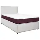 Bild 1 von Mid.you Boxbett, Weiß, Brombeere, Holz, Holzwerkstoff, H2, Höhe ca. 19 cm, 120x200 cm, gepolstertes Kopfteil, Topper durchgehend, Schlafzimmer, Betten, Boxspringbetten