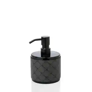 Joop! Seifenspender Cornfloweraccessoires, Anthrazit, Schwarz, Kunststoff, Lederoptik, 9x14.5x9 cm, Handmade in Thailand, Spender problemlos zum Nachfüllen, Badaccessoires, Waschplatzzubehör, Seife