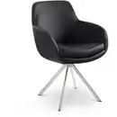 Bild 1 von Musterring Armlehnstuhl, Schwarz, Leder, Echtleder, Rindleder, konisch, Stativgestell, 62x86x66 cm, Beinauswahl, Lederauswahl, Stoffauswahl, Typenauswahl, inklusive Armlehnen, Gestellauswahl, Sitzfl