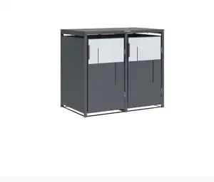 Mülltonnenbox, grau, 2er