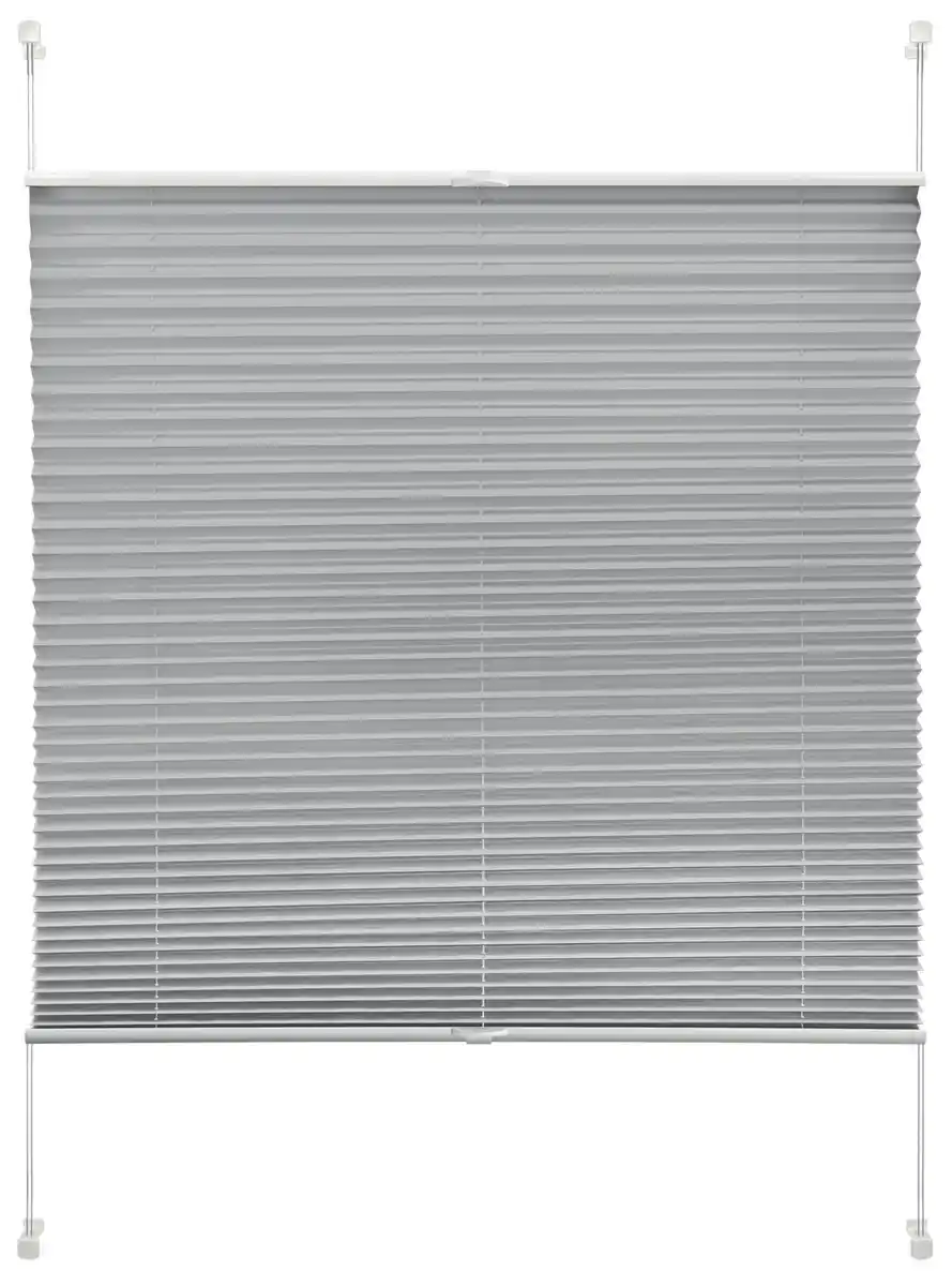 Bild 1 von Plissee Solid Crash Silber ca. 80x220cm, Grau