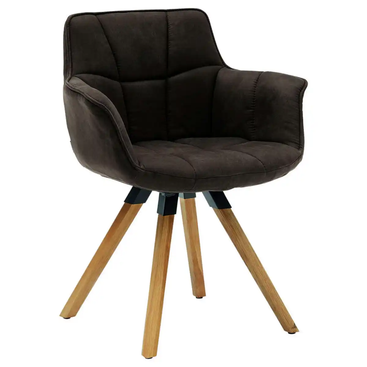 Bild 1 von Musterring Armlehnstuhl, Mokka, Textil, Wildeiche, massiv, Stativgestell, 67x85x60 cm, Beinauswahl, Lederauswahl, Stoffauswahl, Typenauswahl, inklusive Armlehnen, Sitzfläche 180° drehbar, gepolster