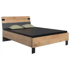 Mid.you Bettanlage Wimex Malmö, Graphit, Eiche, 140x200 cm, BQ - Bündnis für Qualität, Made in Germany, DIN EN ISO 9001, Schlafzimmer, Betten
