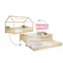 Bild 1 von Mid.you Ausziehbett, Natur, Holz, Kiefer, Schichtholz,massiv, H2, Höhe ca. 20 cm, 90x200 cm, Bettkasten, bodentiefer Einstieg, Kinder- & Jugendzimmer, Kindermöbel, Kinderbetten, Ausziehbetten