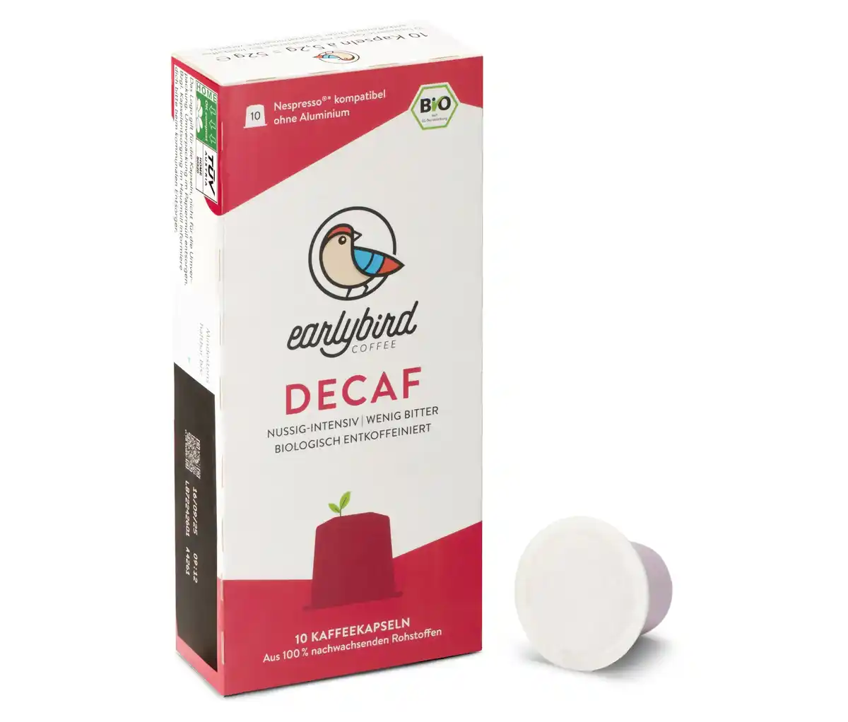 Bild 1 von earlybird - Bio Decaf, entkoffeiniert - 10 Kapseln - 10 Kapseln