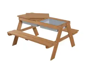 roba Kinder-Outdoor-Sitzgruppe »Picknick for 4«, mit Spielwannen, Teakoptik