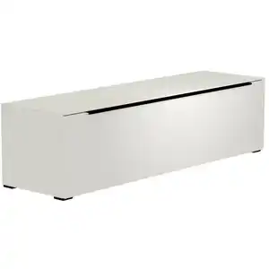 Moderano Lowboard, Schwarz, Weiß, Metall, 2 Fächer, 160x43x45 cm, Beimöbel erhältlich, Abdeckplatte aus Glas, Wohnzimmer, Wohnwände, Lowboards
