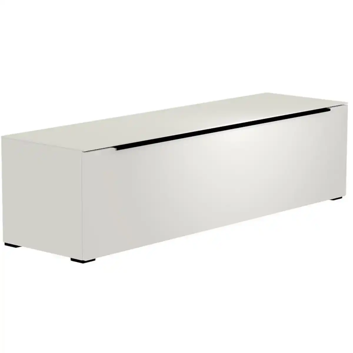 Bild 1 von Moderano Lowboard, Schwarz, Weiß, Metall, 2 Fächer, 160x43x45 cm, Beimöbel erhältlich, Abdeckplatte aus Glas, Wohnzimmer, Wohnwände, Lowboards