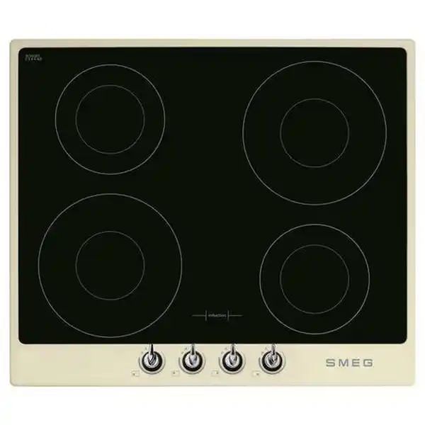 Bild 1 von Smeg Induktionskochfeld Victoria, Creme, Metall, Glas, 59.6x60x51 cm, Made in Italy, Kindersicherung, Restwärmeanzeige je Kochzone, Topferkennung, Wischschutzfunktion, Küchen, Küchenelektrogeräte