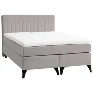 Boxxx Boxspringbett, Grau, Textil, H4, Höhe ca. 17 cm, 140x200 cm, Stoffauswahl, Topper durchgehend, Matratze in verschiedenen Härtegraden erhältlich, Schlafzimmer, Betten, Boxspringbetten