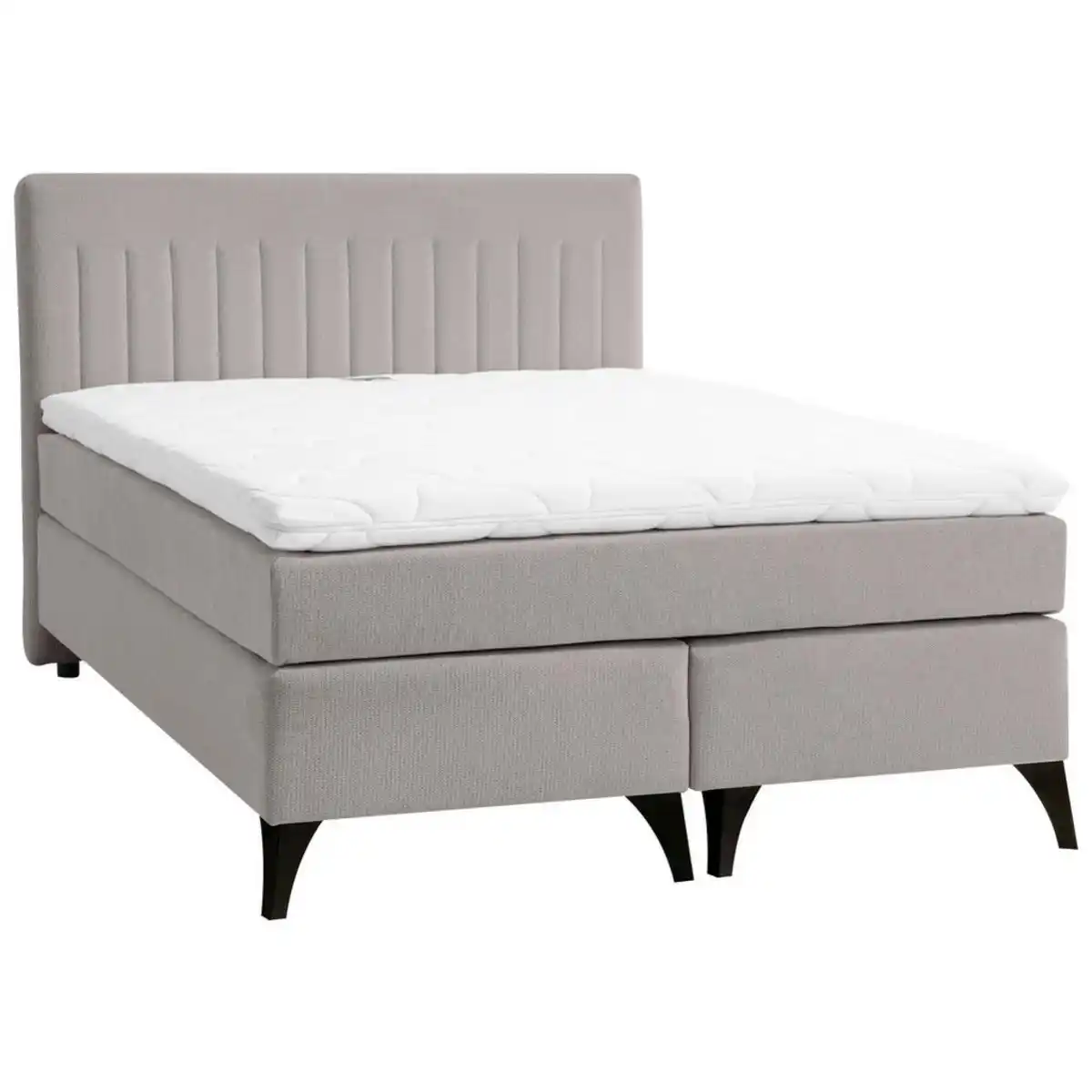 Bild 1 von Boxxx Boxspringbett, Grau, Textil, H4, Höhe ca. 17 cm, 140x200 cm, Stoffauswahl, Topper durchgehend, Matratze in verschiedenen Härtegraden erhältlich, Schlafzimmer, Betten, Boxspringbetten