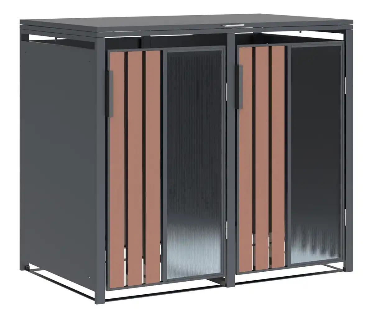 Bild 1 von Mülltonnenbox, Holzoptik, 2er