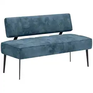 Welnova Sitzbank, Petrol, Textil, Uni, 2-Sitzer, 162x90x65 cm, Made in EU, Reach, Fsc, Stoffauswahl, Esszimmer, Bänke, Sitzbänke