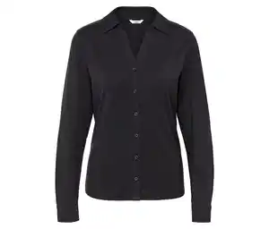 Blusenshirt mit Knopfleiste, anthrazit