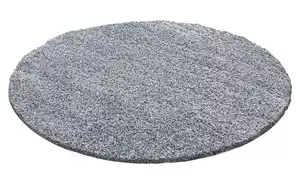 Hochflorteppich Life Lightgrey Hellgrau ⌀ ca. 120cm, Hellgrau